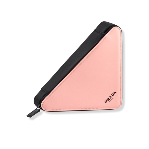 Prada Handbags - Prada Pink and Black Triangle Pouch